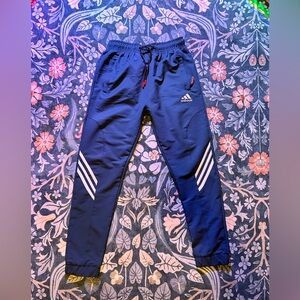 Adidas Kids Navy Joggers with White Stripes